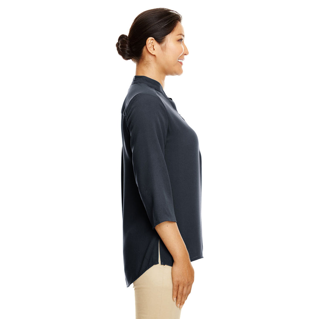 Devon & Jones Women's Black Perfect Fit Three-Quarter Sleeve Crepe Tunic