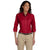 Devon & Jones Women's Red Perfect Fit Three-Quarter Sleeve Stretch Poplin Blouse