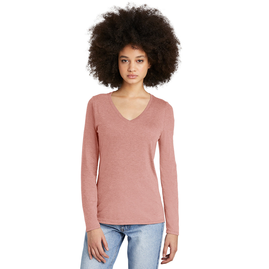 District Women's Blush Frost Perfect Tri Long Sleeve V-Neck Tee