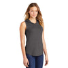 District Women's Heathered Charcoal Perfect Tri Sleeveless Hoodie