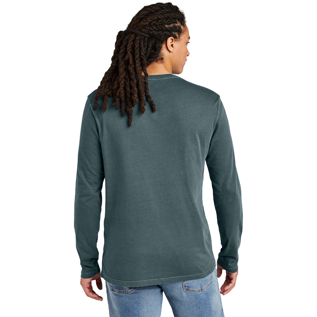 District Men's Deep Steel Blue Wash Long Sleeve Tee