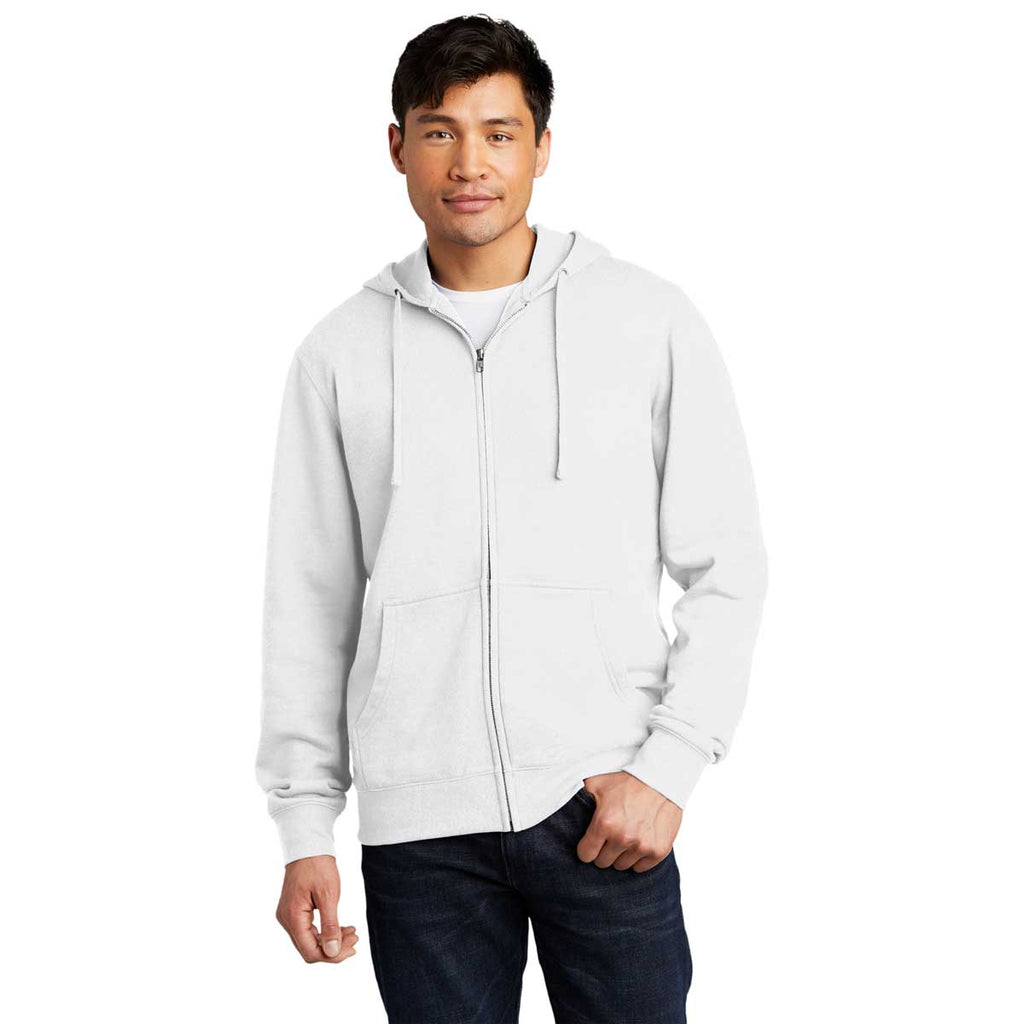 District Men's White V.I.T. Fleece Full-Zip Hoodie