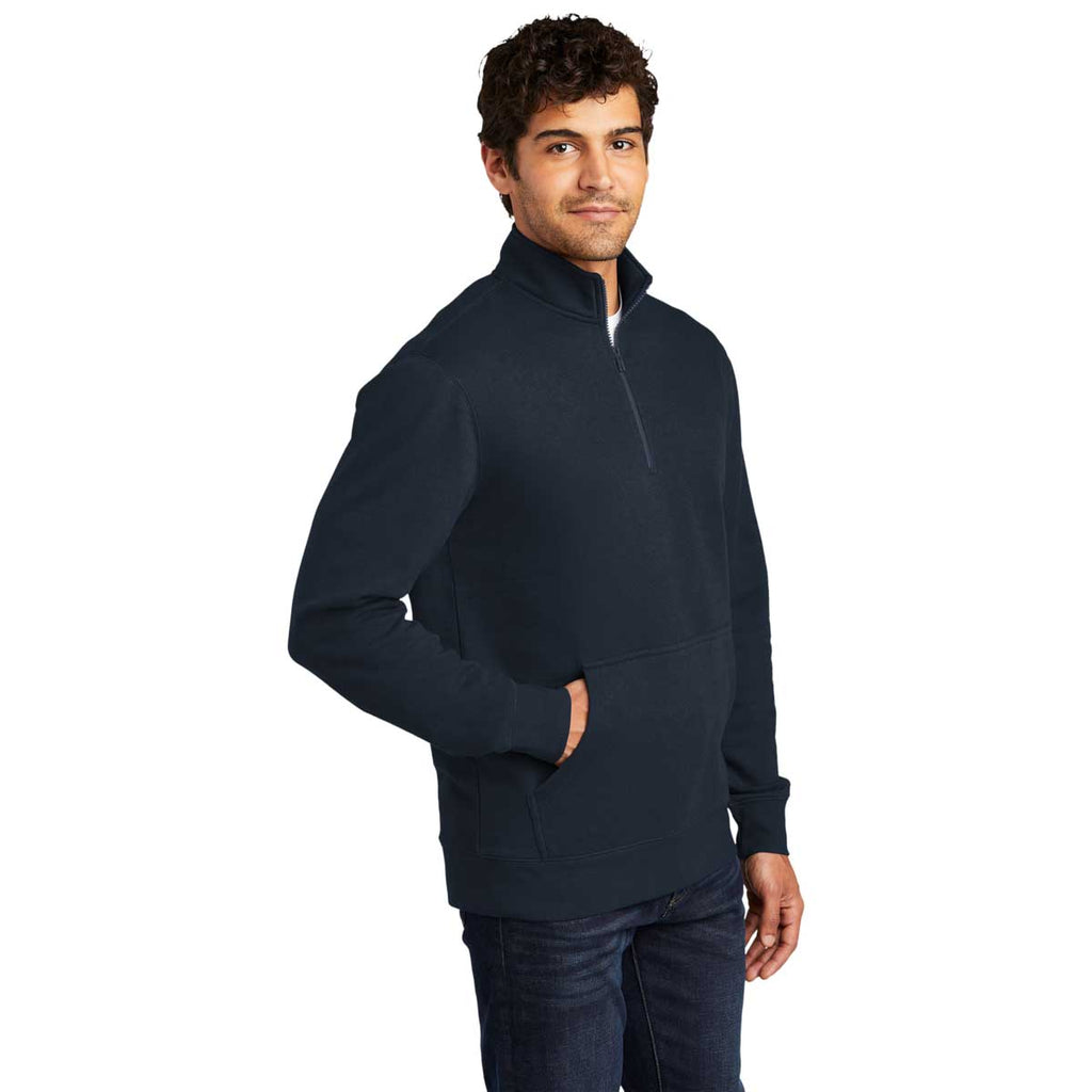 District Men's New Navy V.I.T. Fleece Quarter Zip