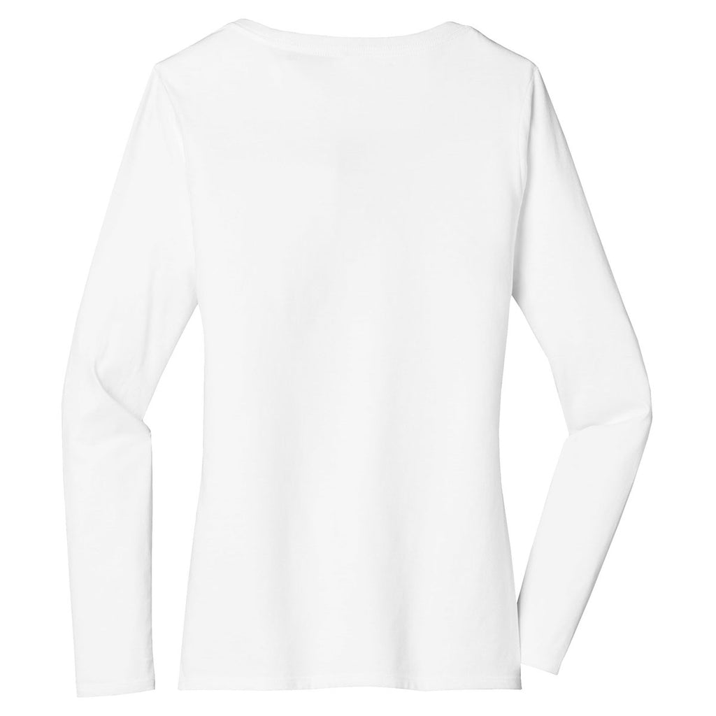 District Women's White Very Important Tee Long Sleeve V-Neck
