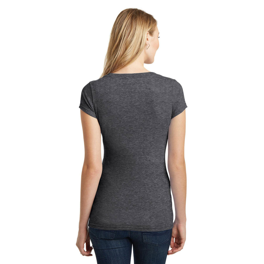 District Women's Heathered Charcoal Very Important Tee Deep V-Neck