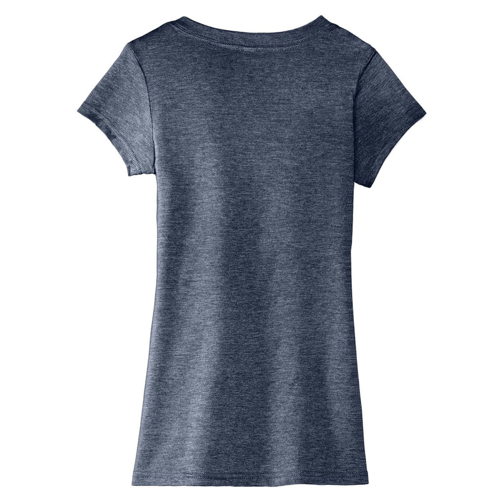 District Women's Heathered Navy Very Important Tee Deep V-Neck