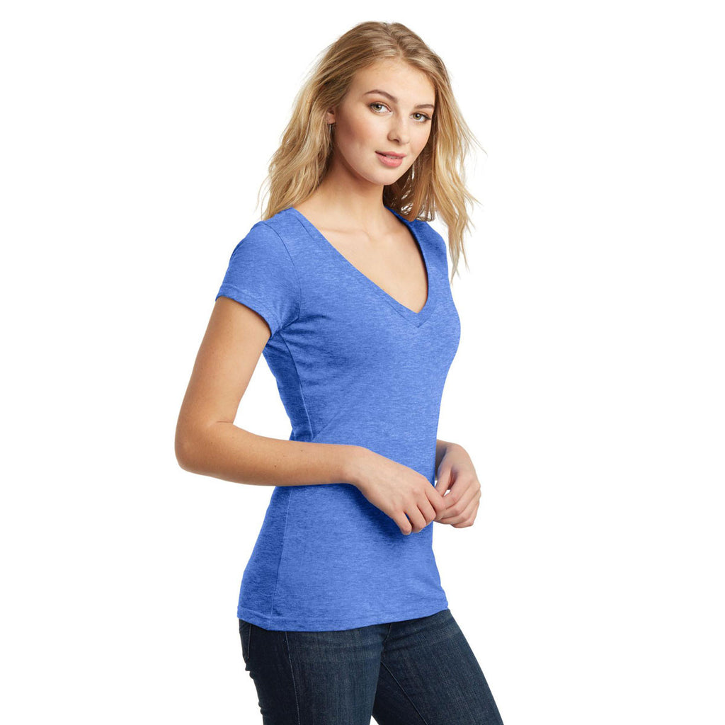 District Women's Heathered Royal Very Important Tee Deep V-Neck