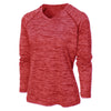 BAW Women's Red Vintage Heather Dry-Tek Long Sleeve Shirt