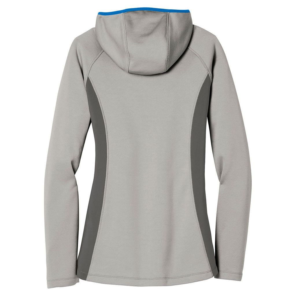 Eddie Bauer Women's Grey Cloud/Grey Steel/Expedition Blue Sport Hooded Full-Zip Fleece Jacket