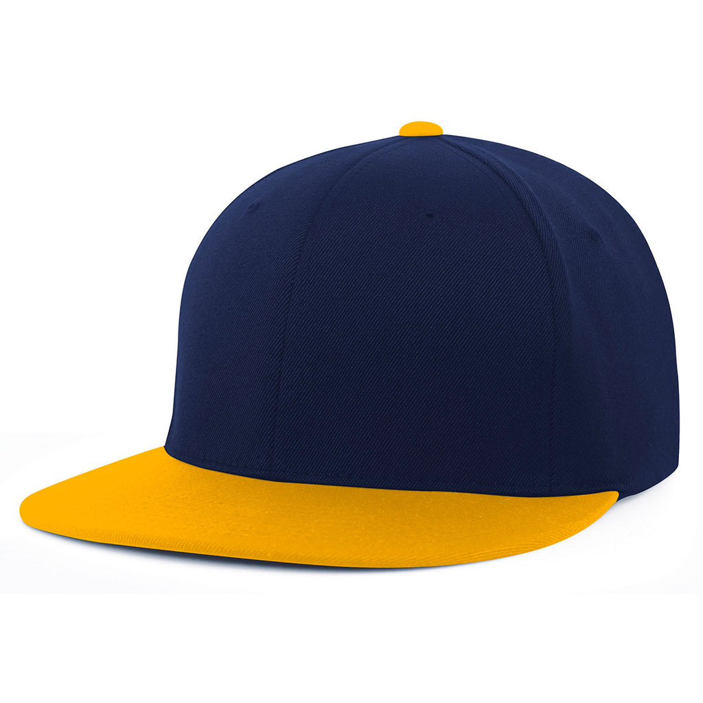 Pacific Headwear Navy/Gold Premium A/C2 Performance FlexFit Cap