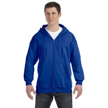 Hanes Men's Deep Royal 9.7 oz. Ultimate Cotton 90/10 Full-Zip Hood