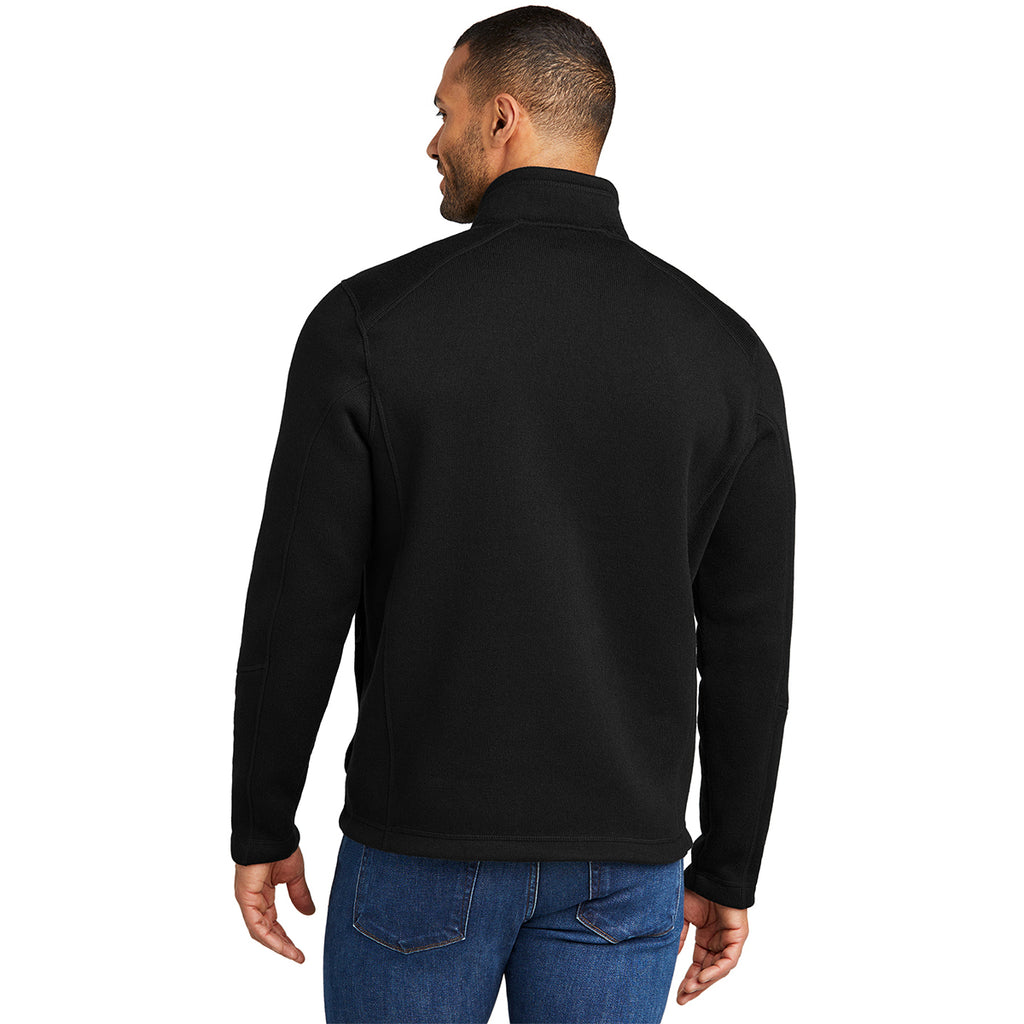 Port Authority Men's Deep Black Arc Sweater Fleece 1/4 Zip