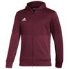 adidas Men's Team Collegiate Burgundy Melange/White Team Issue Full Zip Jacket