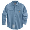 Carhartt Men's Medium Blue Flame-Resistant Work-Dry Lightweight Twill Shirt