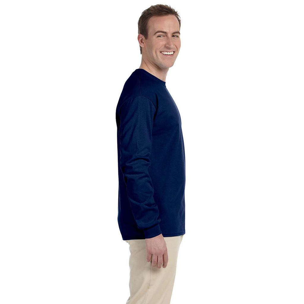 Gildan Men's Navy Ultra Cotton Long Sleeve T-Shirt