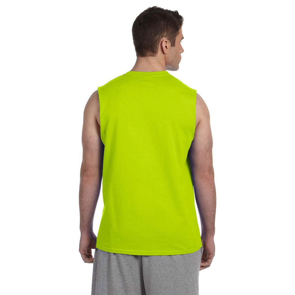 Gildan Unisex Safety Green Ultra Cotton 6 oz. Sleeveless T-Shirt