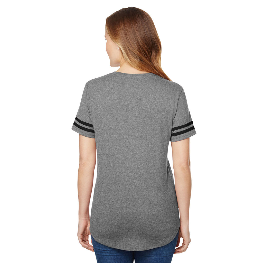 Gildan Women's Graphite Heather/Black Heavy Cotton Victory T-Shirt