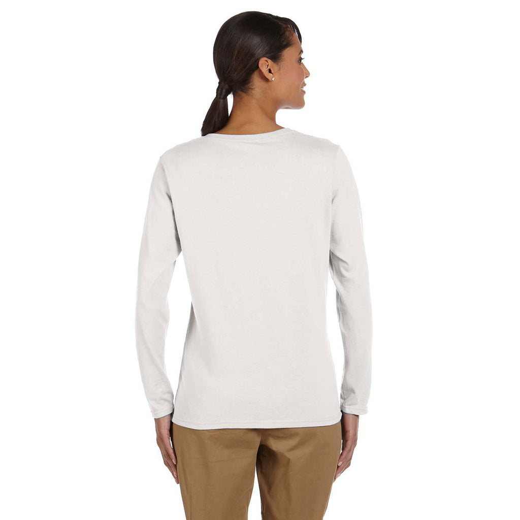 Gildan Women's Ash Grey Heavy Cotton 5.3 oz. Long-Sleeve T-Shirt