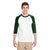 Gildan Unisex White/Forest 5.3 oz. 3/4-Raglan Sleeve T-Shirt