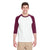 Gildan Unisex White/Maroon 5.3 oz. 3/4-Raglan Sleeve T-Shirt