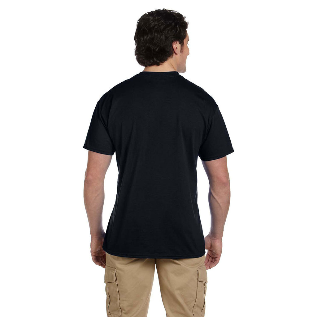 Gildan Unisex Black 5.5 oz. 50/50 Pocket T-Shirt