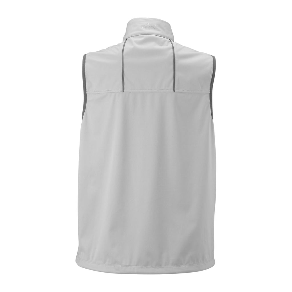 Greg Norman Men's Sterling/Chrome 1/4-Zip Weatherknit Vest