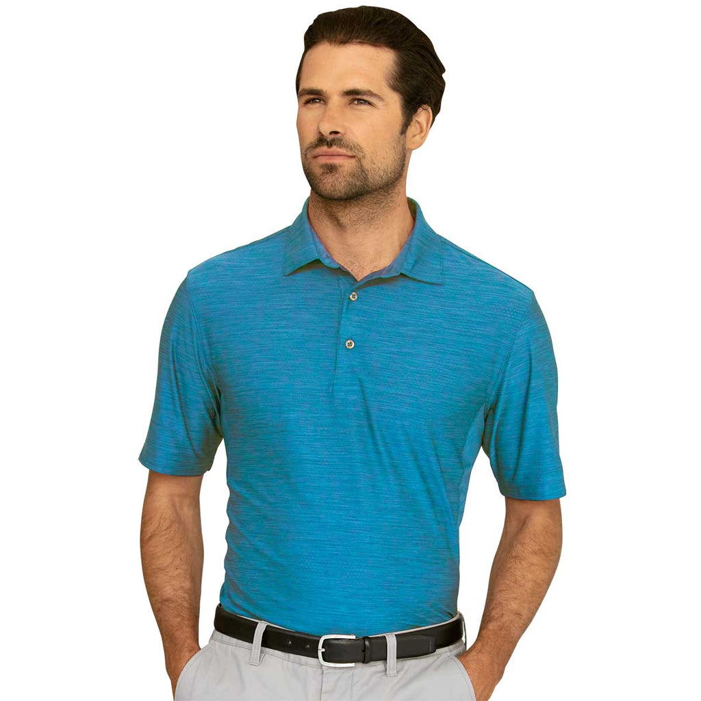 Greg Norman Men's Atlantic Blue Heather Play Dry Solid Polo