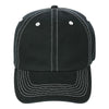 Paramount Apparel Black Contrast Stitching Garment Washed Cap