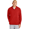 Sport-Tek Men's Deep Red Repeat 1/2-Zip Long Sleeve Hooded Jacket