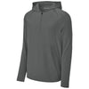 Sport-Tek Men's Iron Grey Repeat 1/2-Zip Long Sleeve Hooded Jacket