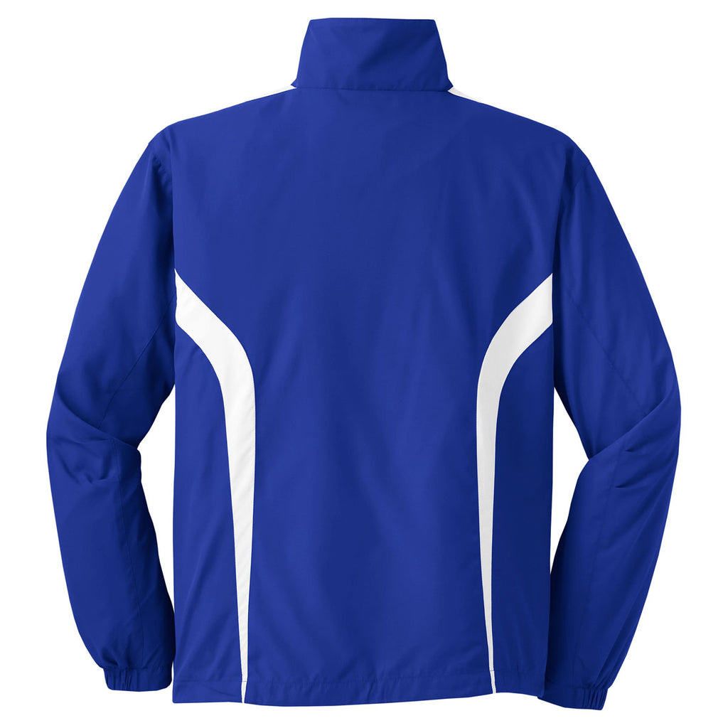 Sport-Tek Men's True Royal/White Colorblock Raglan Jacket