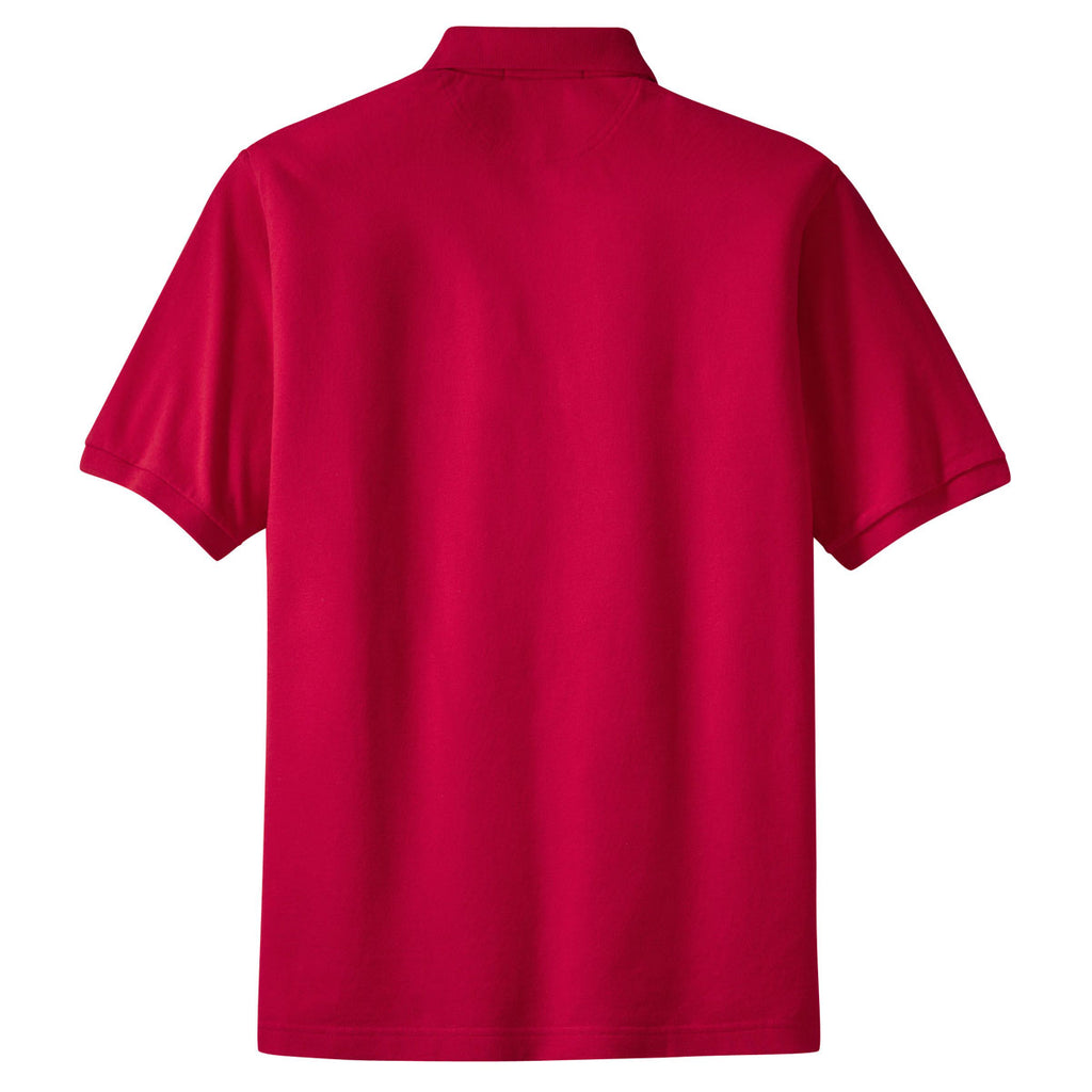 Port Authority Men's Red Pique Knit Polo with Pocket