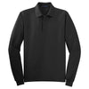 Port Authority Men's Black Long Sleeve Silk Touch Polo