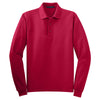Port Authority Men's Red Long Sleeve Silk Touch Polo