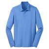 Port Authority Men's Carolina Blue Silk Touch Performance Long Sleeve Polo