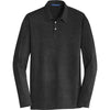 Port Authority Men's Black Long Sleeve Meridian Cotton Blend Polo