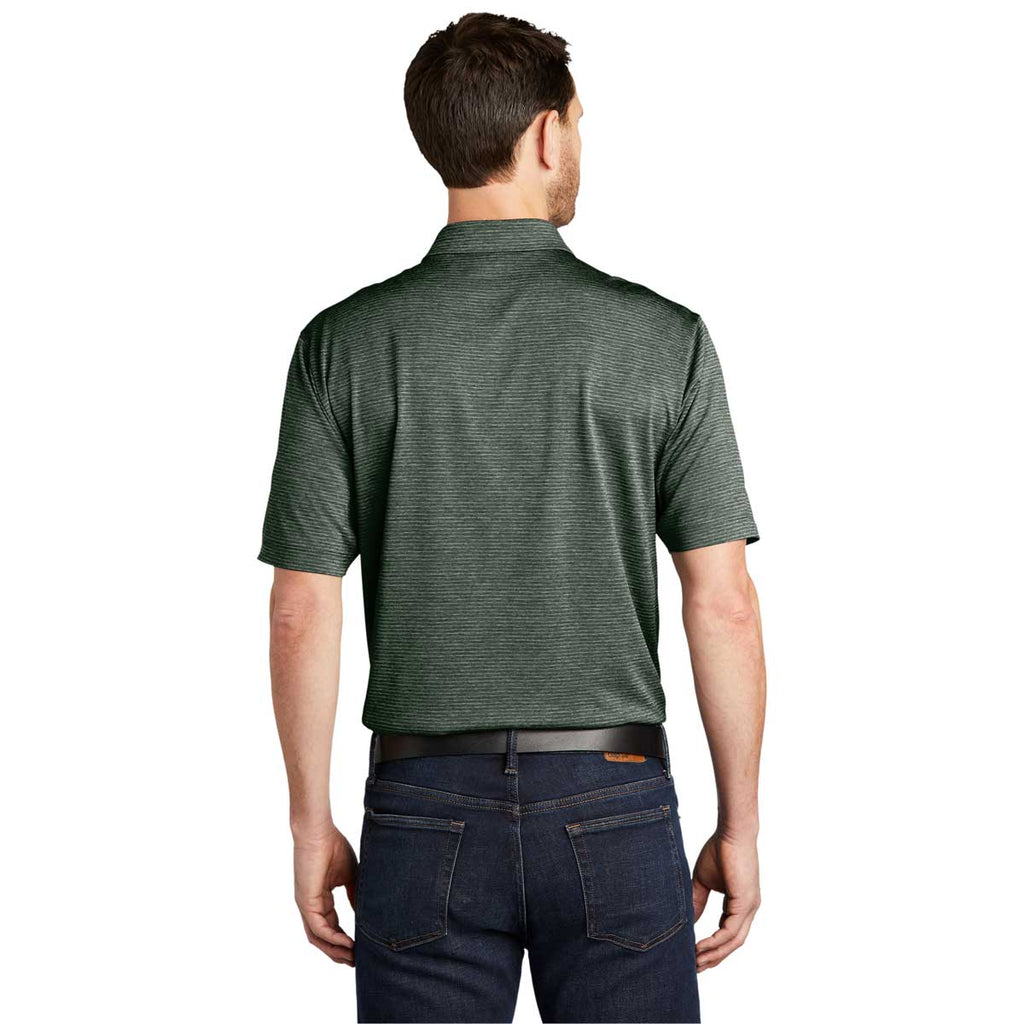 Port Authority Men's Deep Forest Green Shadow Stripe Polo