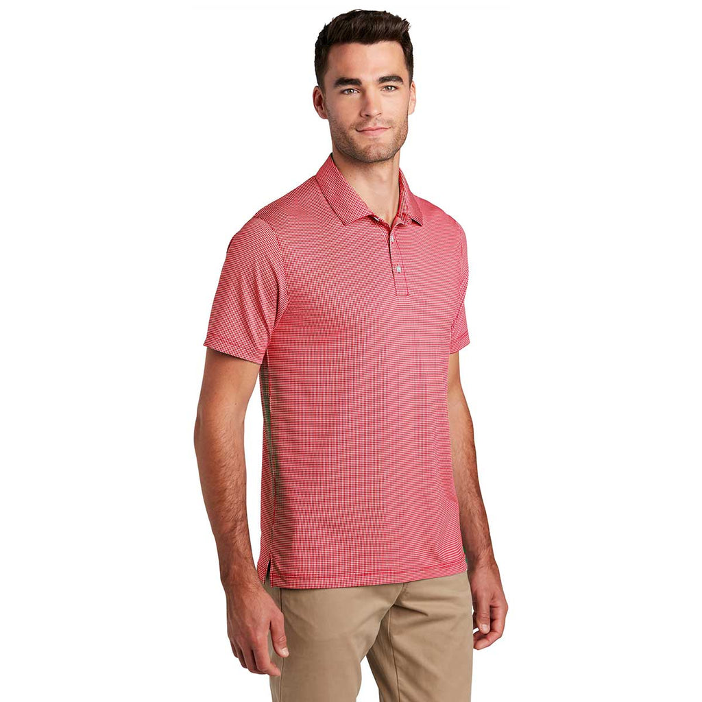 Port Authority Men's Rich Red/White Gingham Polo