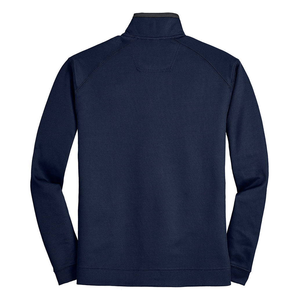 Port Authority Men's True Navy/Iron Grey Vertical Texture 1/4-Zip Pullover