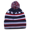 AHEAD Red/White/Navy USA Multi-Stripe With Pom