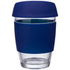 Perka Blue Rizzo 12 oz. Glass Mug with Silicone Grip & Lid