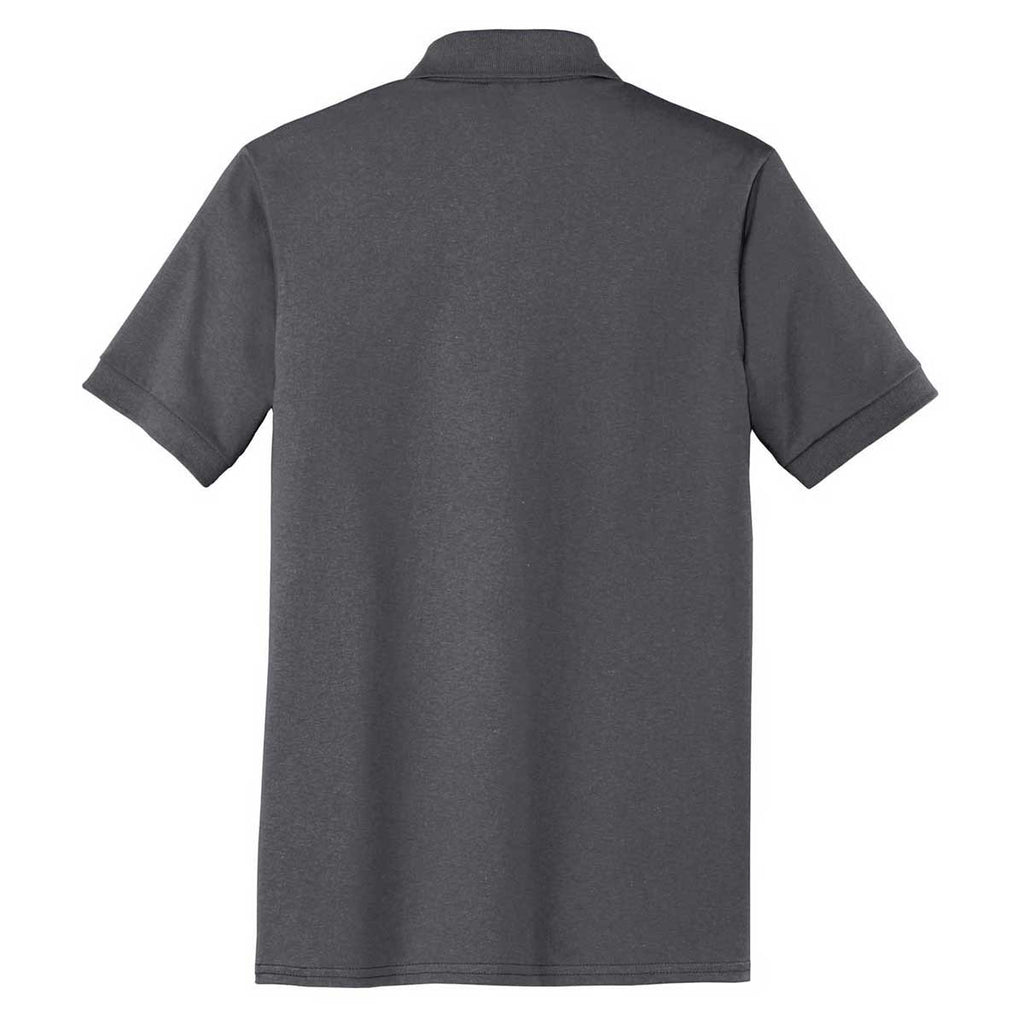 Port & Company Men's Charcoal Core Blend Jersey Knit Pocket Polo