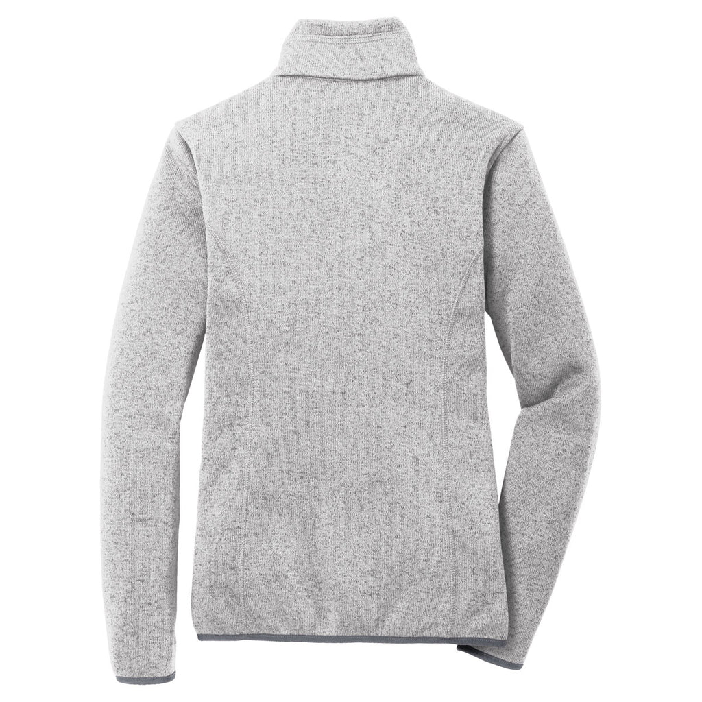Port Authority Women's Grey Heather Sweater Fleece Jacket