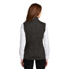 Port Authority Women's Black Heather Sweater Fleece Vest