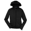 Sport-Tek Women's Black Tech Fleece Full-Zip Hooded Jacket