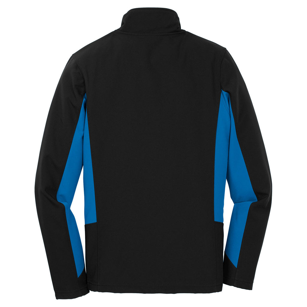 Port Authority Women's Black/Imperial Blue Core Colorblock Soft Shell Jacket