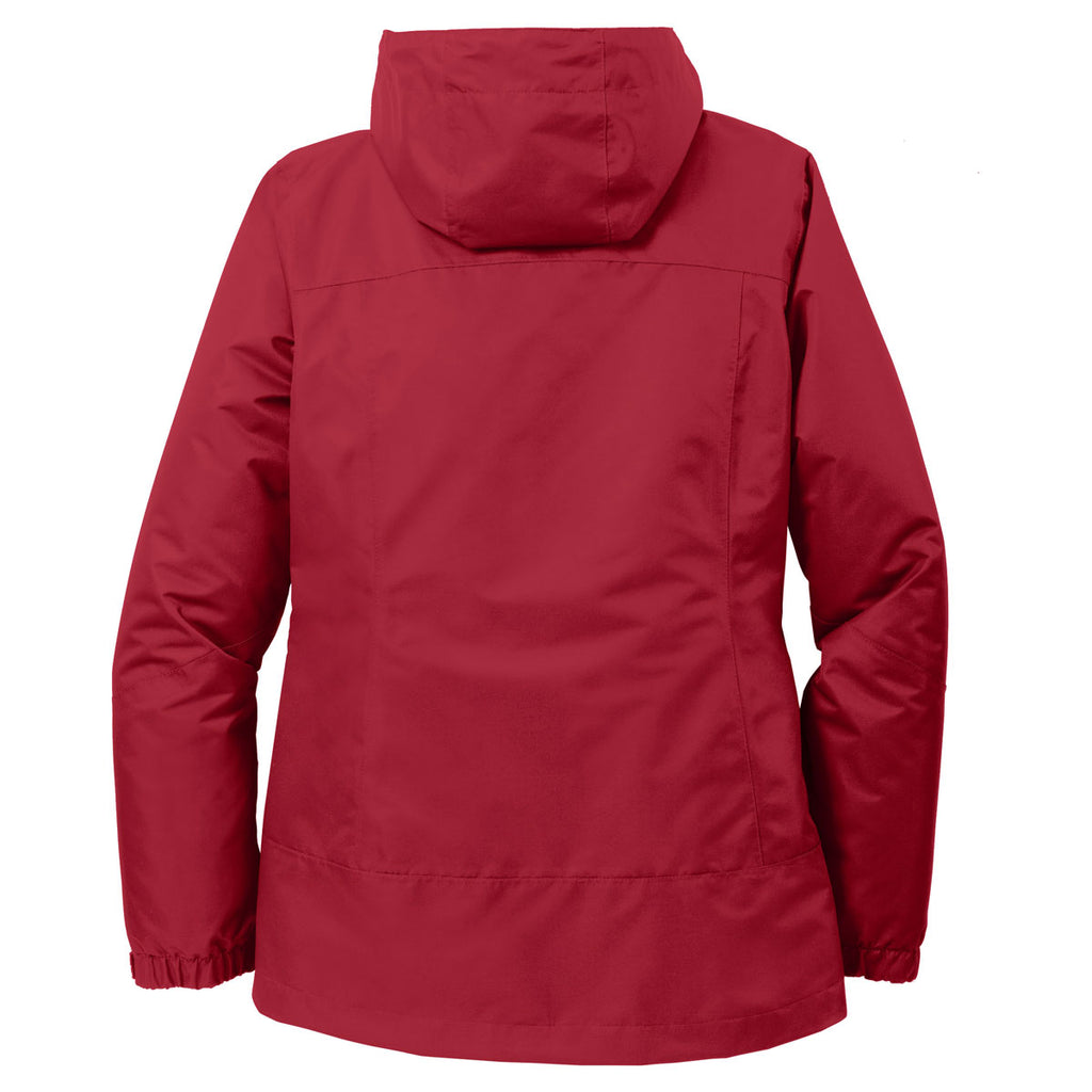 Port Authority Women's Rich Red/Black Vortex Waterproof 3-in-1 Jacket