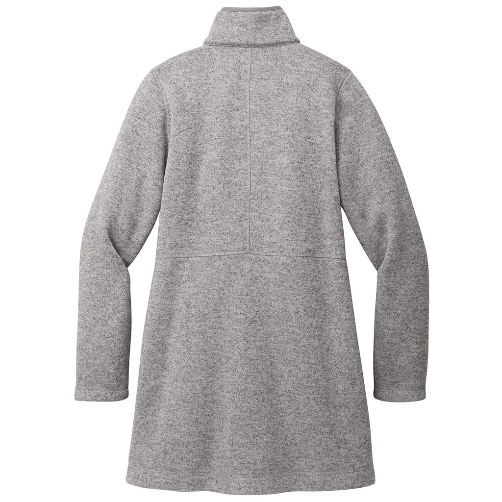 Port Authority Women's Deep Smoke Heather Arc Sweater Fleece Long Jacket