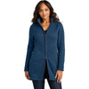 Port Authority Women's Insignia Blue Heather Arc Sweater Fleece Long Jacket