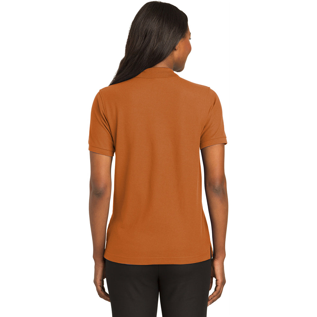 Port Authority Women's Texas Orange Silk Touch Polo